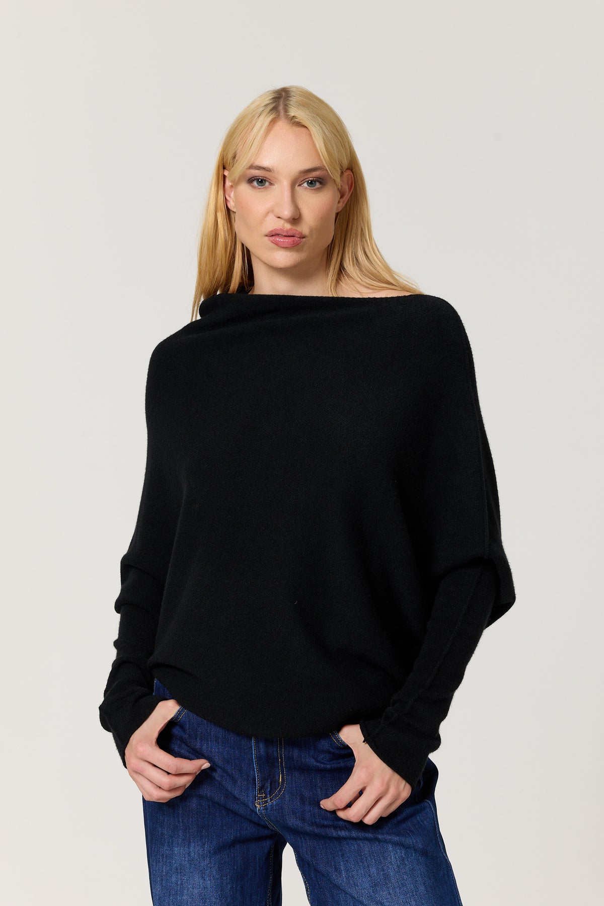 
                  
                    Black Oversized Batwing Knit Jumper
                  
                