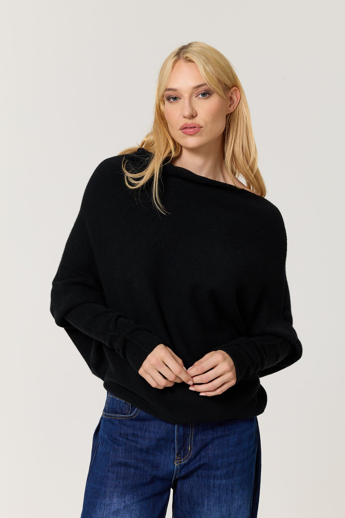 
                  
                    Black Oversized Batwing Knit Jumper
                  
                