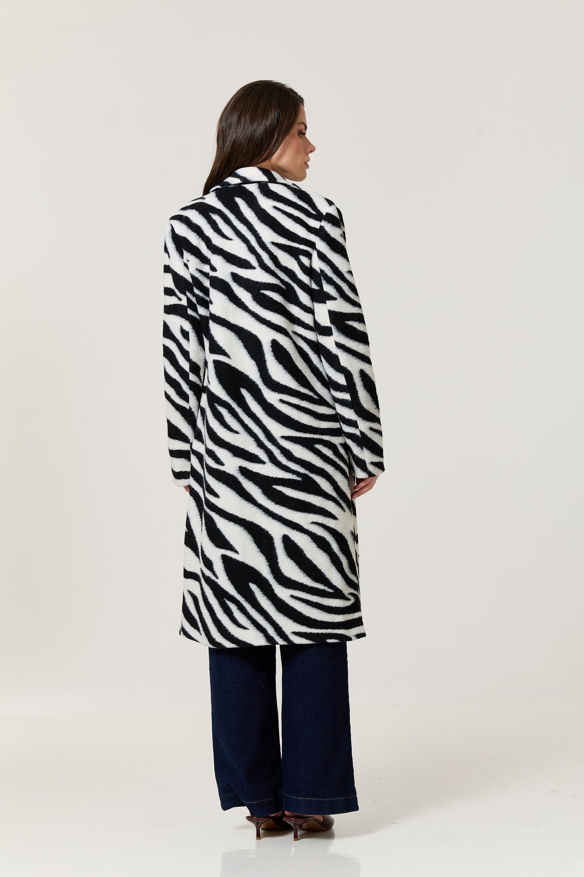 
                  
                    Zebra Print Wool Blend Long Coat
                  
                