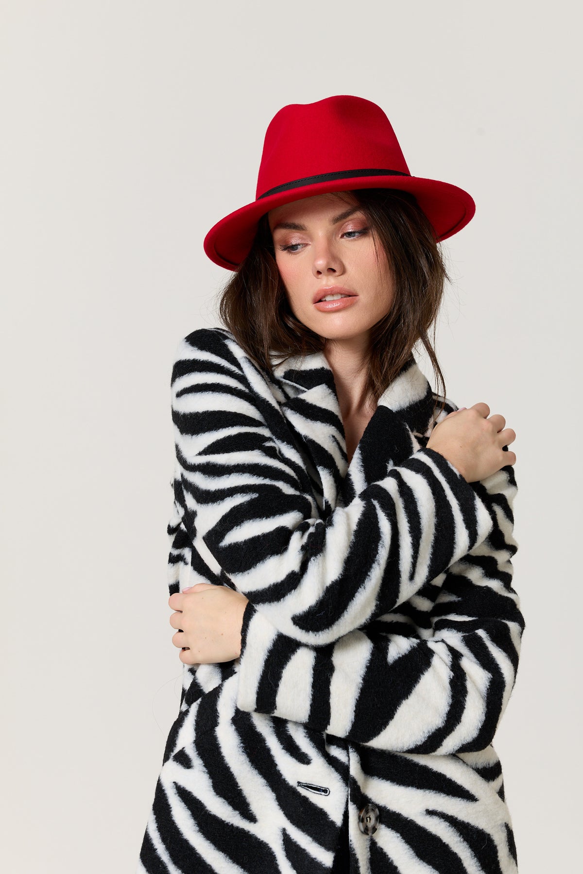 
                  
                    Zebra Print Wool Blend Long Coat
                  
                