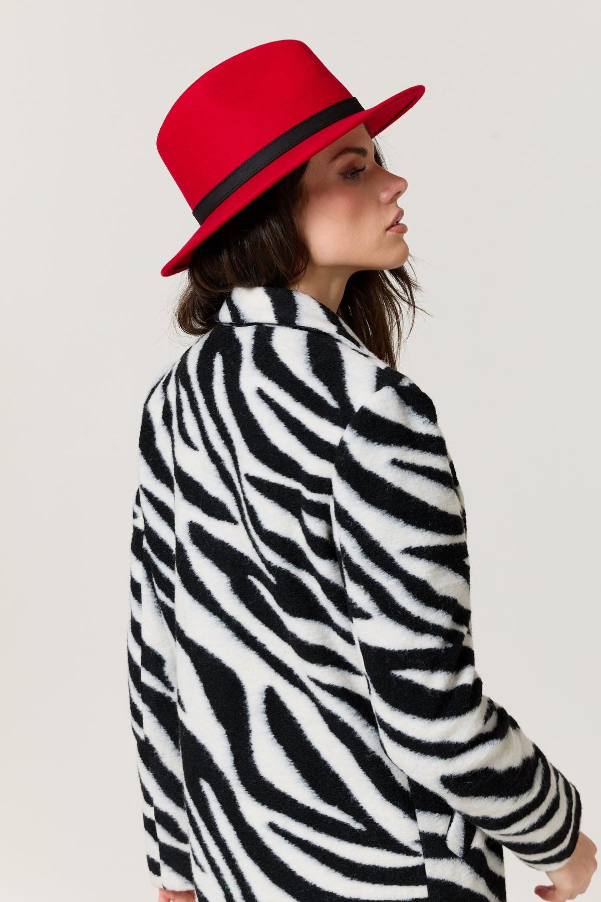 
                  
                    Zebra Print Wool Blend Long Coat
                  
                