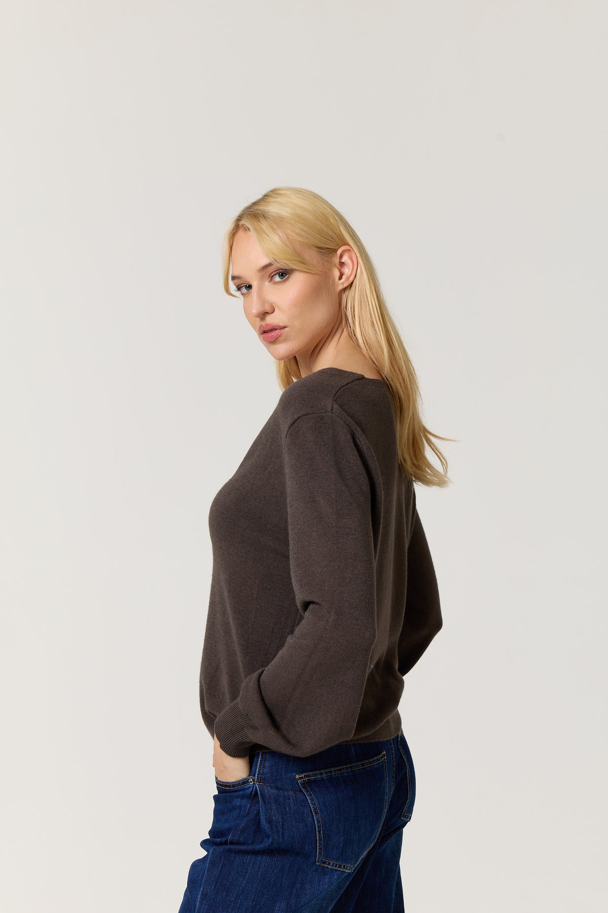 
                  
                    Brown V-Neck Button Front Cardigan
                  
                