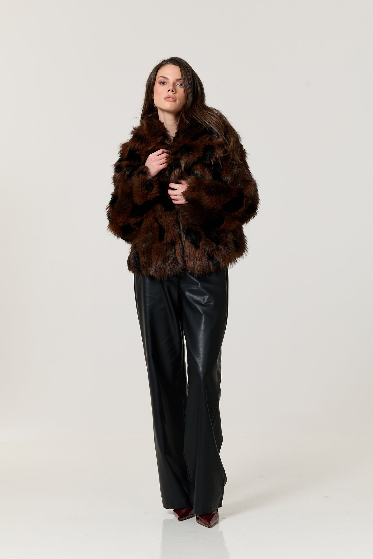
                  
                    Leopard Print Faux Fur Jacket
                  
                
