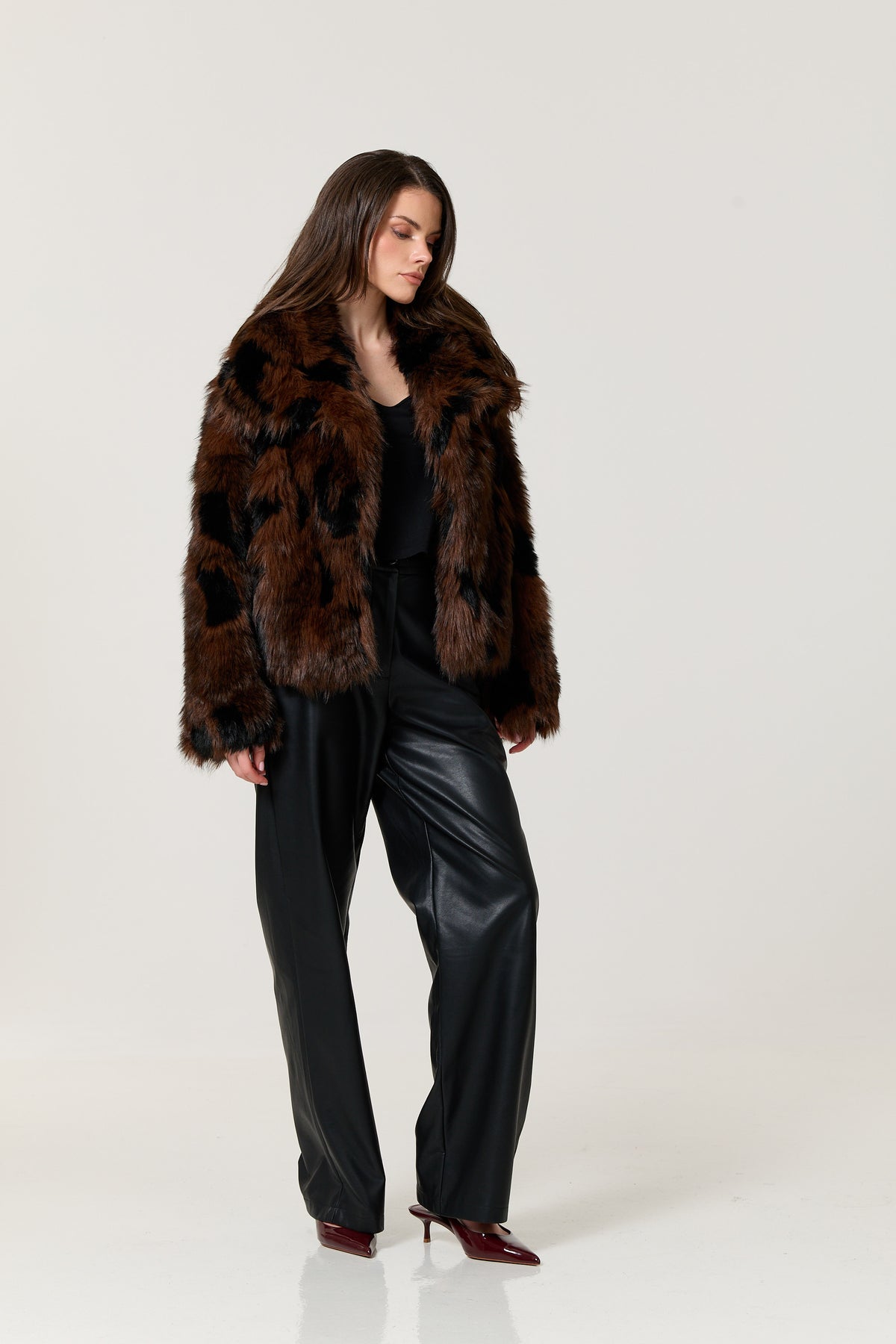 
                  
                    Leopard Print Faux Fur Jacket
                  
                