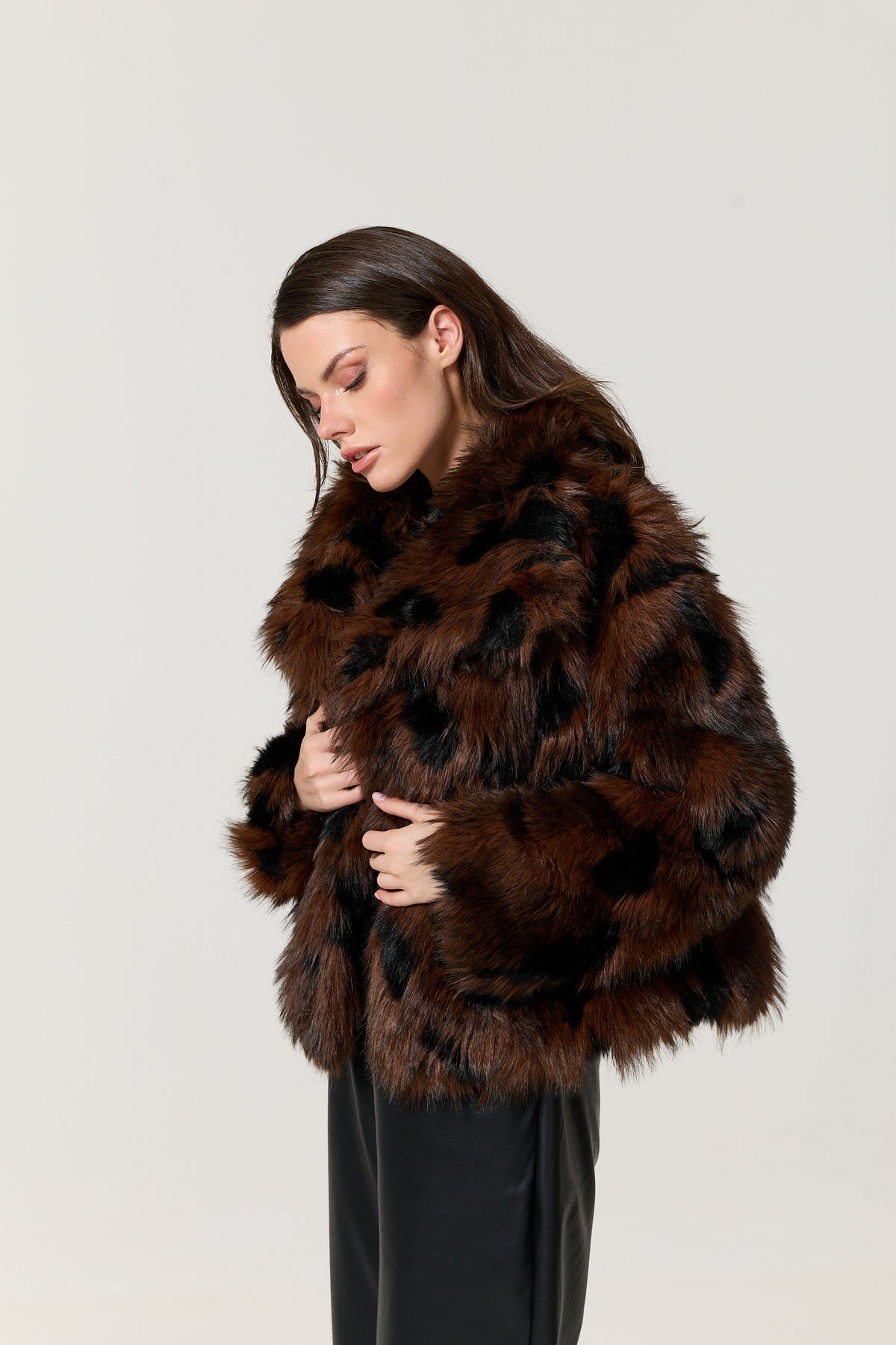 
                  
                    Leopard Print Faux Fur Jacket
                  
                