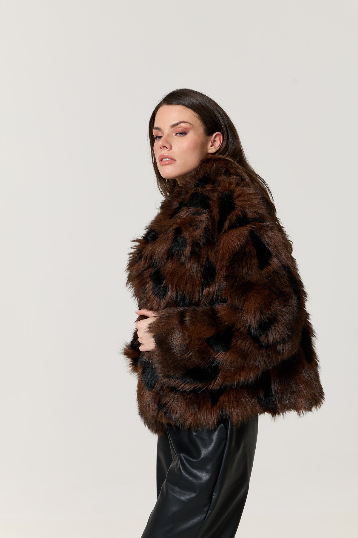 
                  
                    Leopard Print Faux Fur Jacket
                  
                