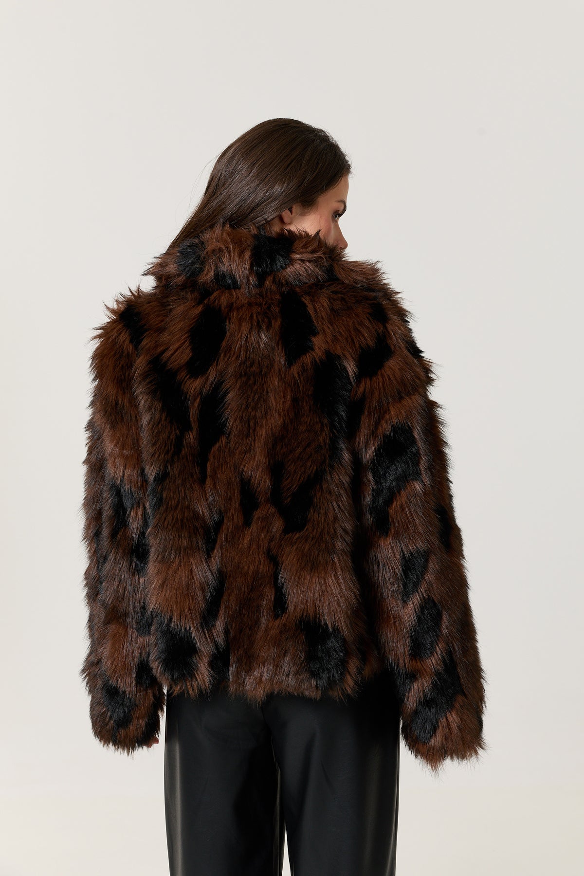 
                  
                    Leopard Print Faux Fur Jacket
                  
                