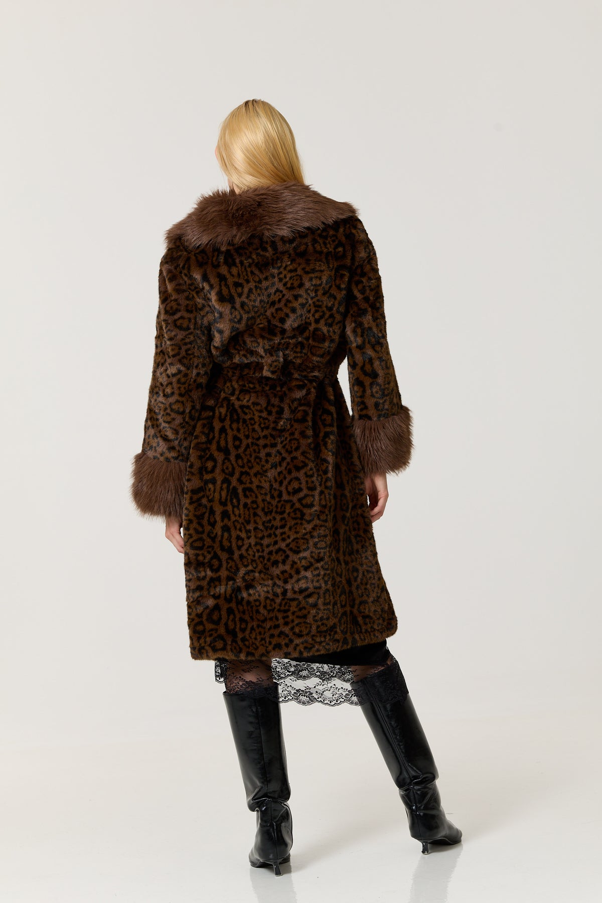 
                  
                    Leopard Faux Fur Longline Coat
                  
                