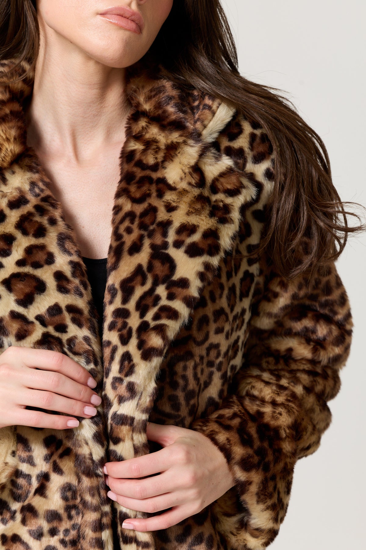 
                  
                    Leopard Print Faux Fur Coat
                  
                