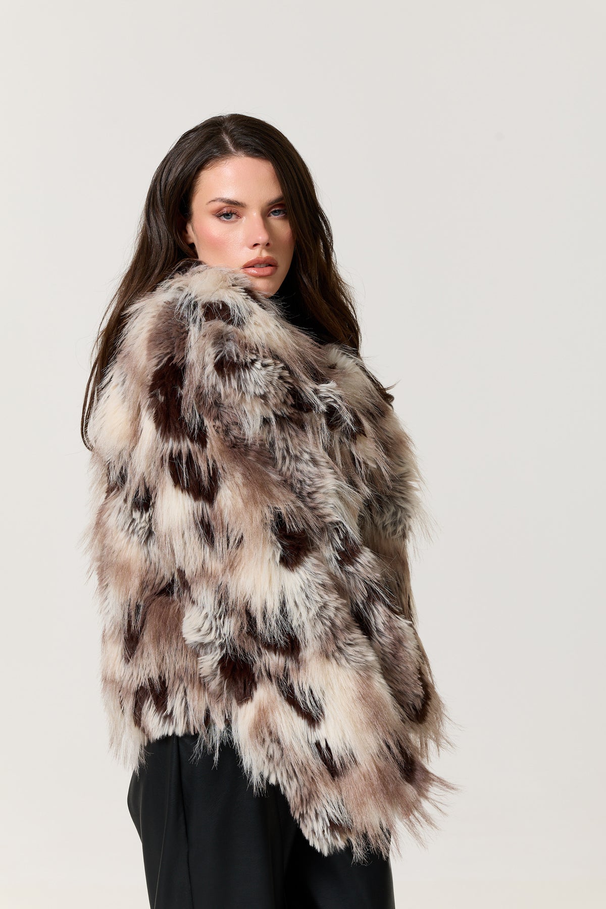 
                  
                    Abstract Animal Print Faux Fur Jacket
                  
                
