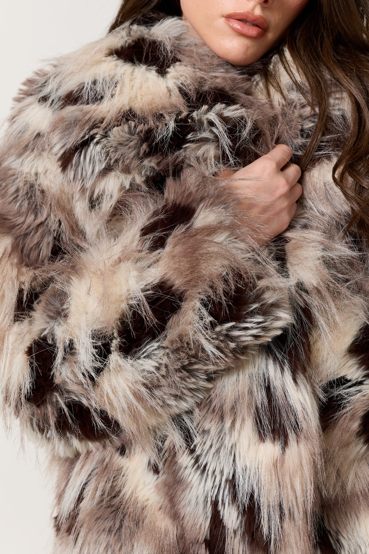 
                  
                    Abstract Animal Print Faux Fur Jacket
                  
                