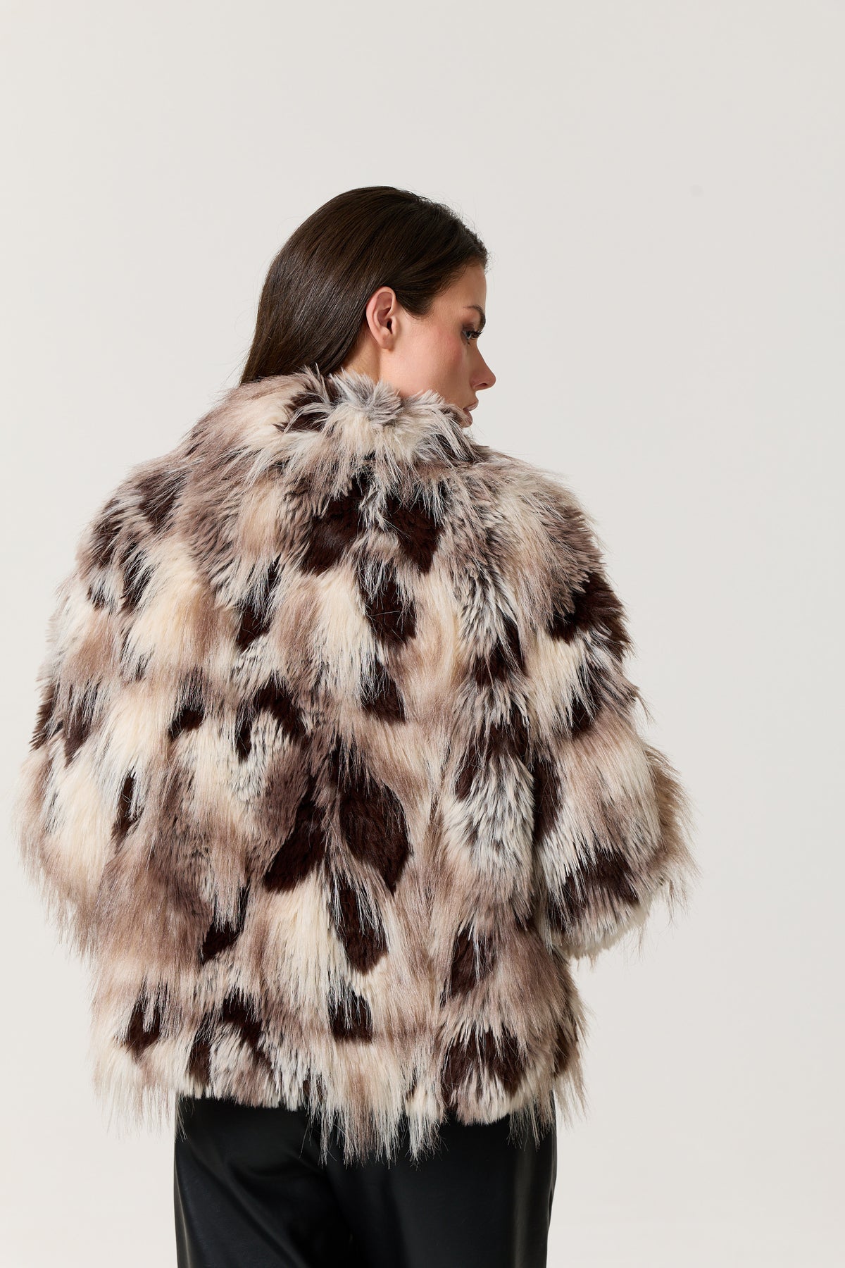
                  
                    Abstract Animal Print Faux Fur Jacket
                  
                