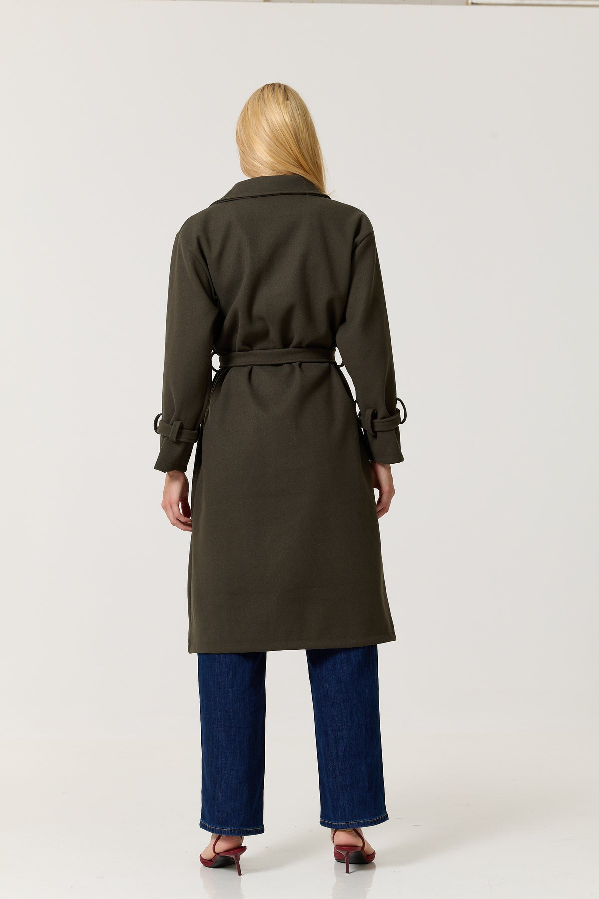 
                  
                    Khaki Double Breasted Belted Coat
                  
                