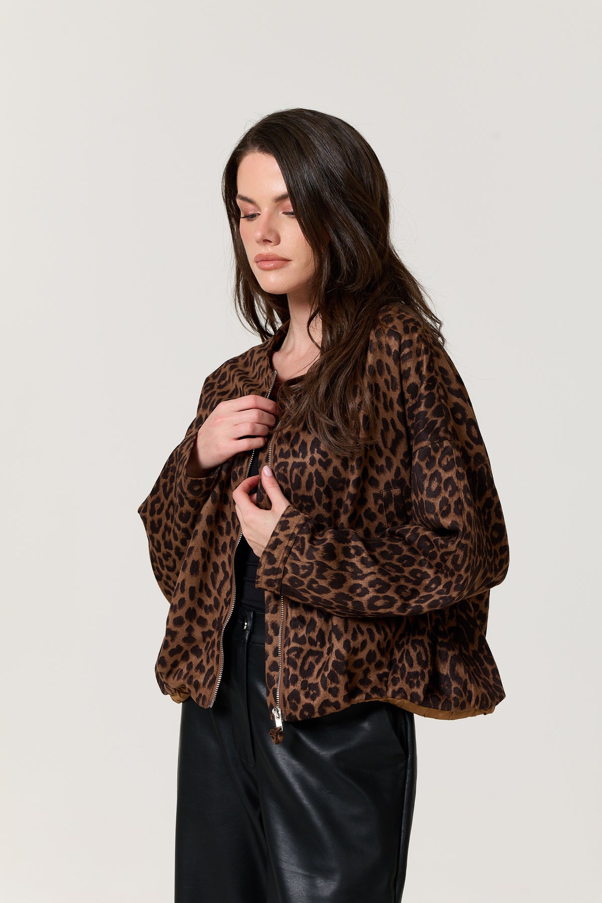 
                  
                    Brown Leopard Print Zip Jacket
                  
                