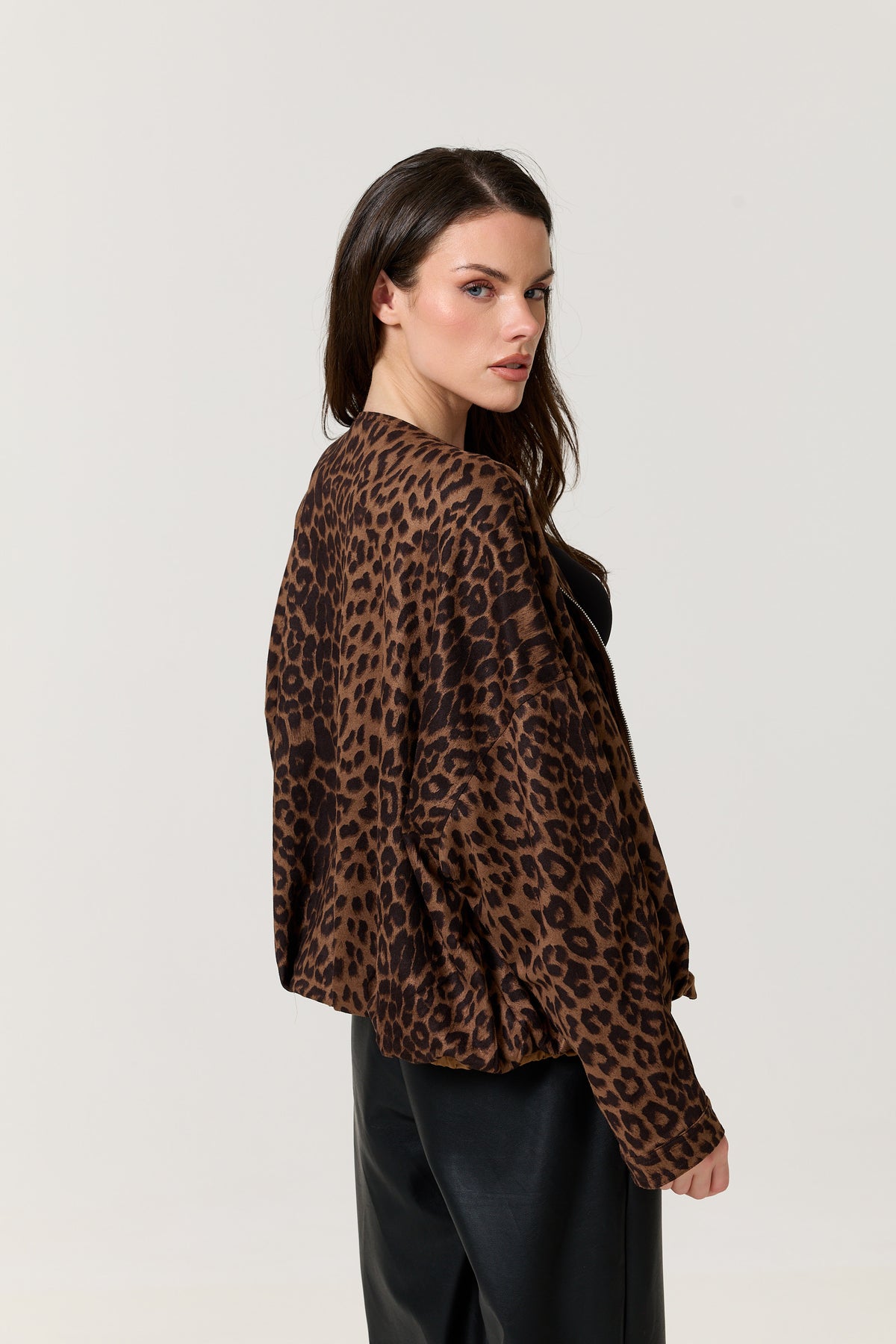 
                  
                    Brown Leopard Print Zip Jacket
                  
                
