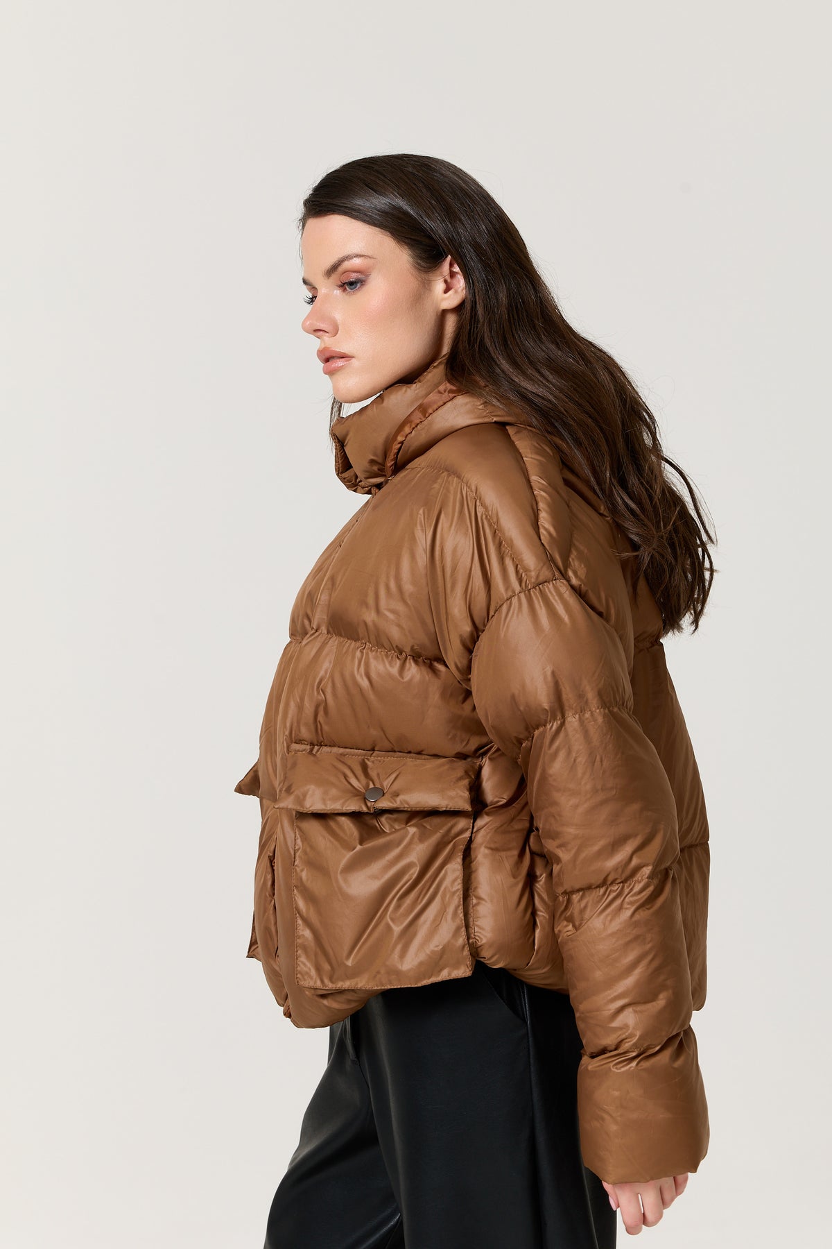 
                  
                    Brown Hooded Puffer Jacket
                  
                