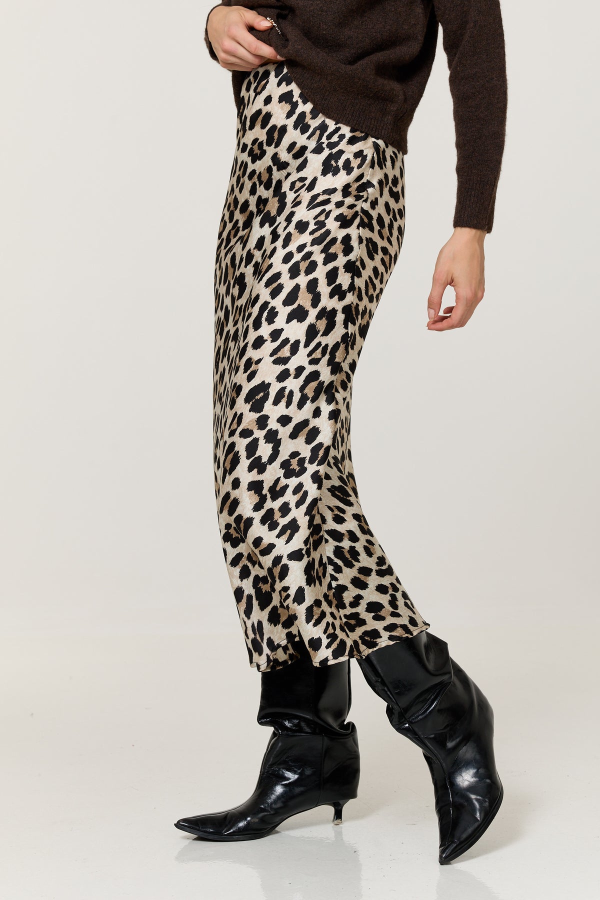 
                  
                    Leopard Print Satin Maxi Skirt
                  
                
