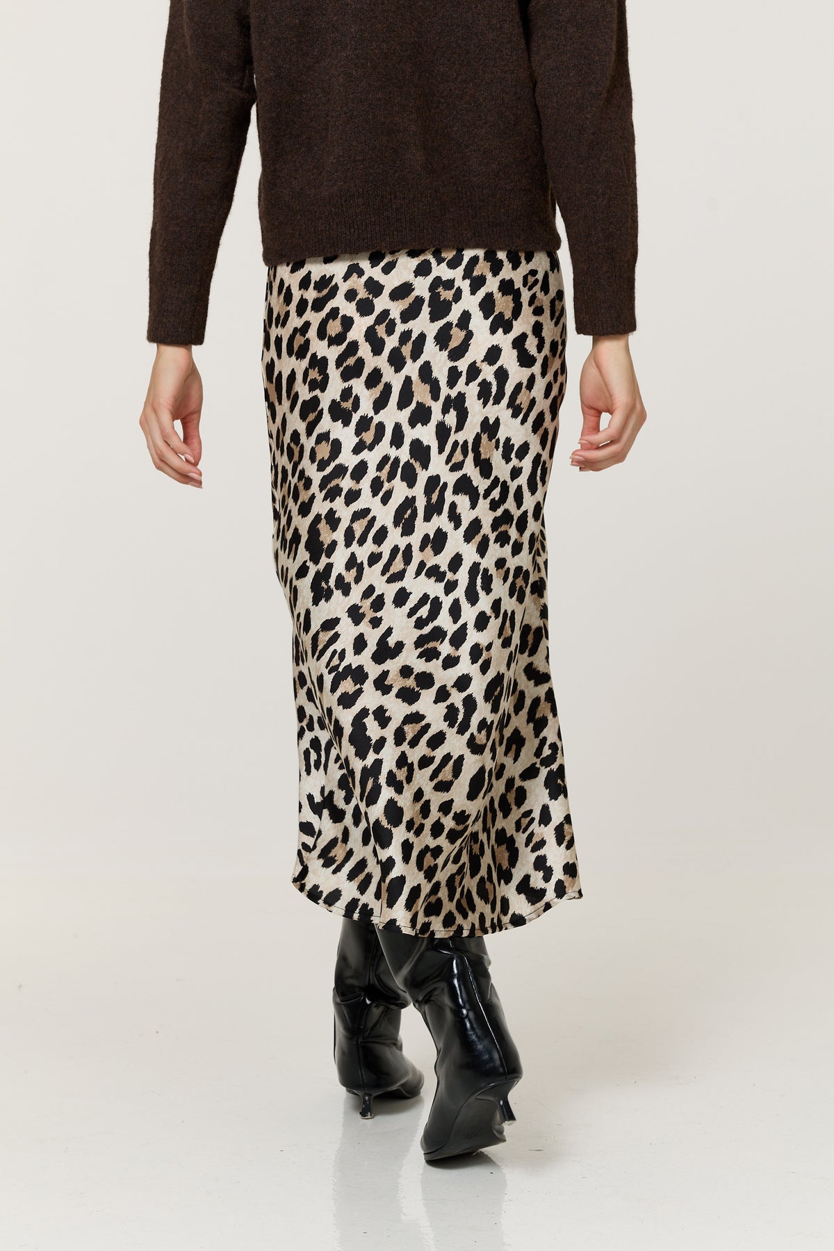 
                  
                    Leopard Print Satin Maxi Skirt
                  
                
