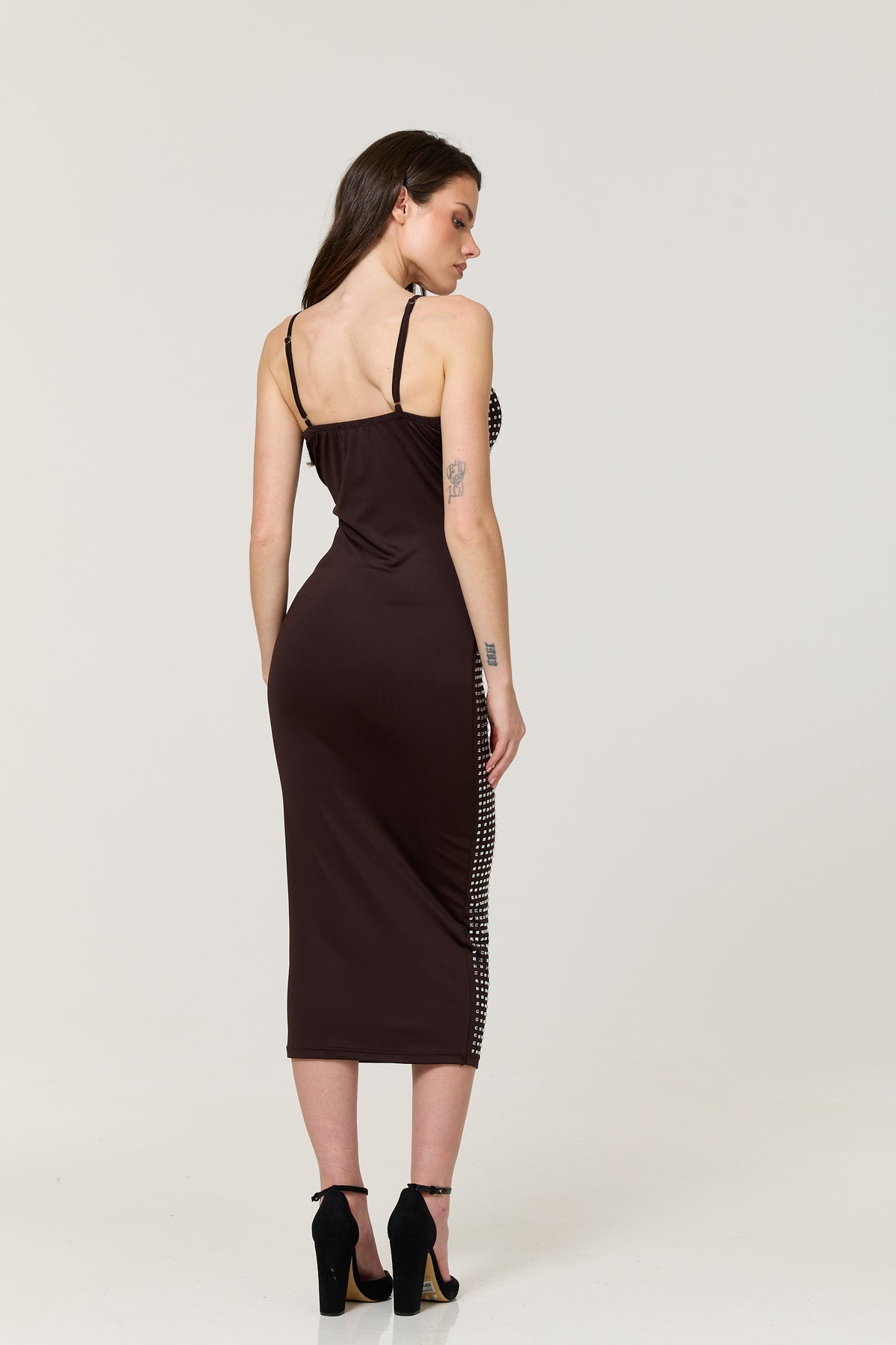 
                  
                    Brown Diamante Bodycon Midi Dress
                  
                