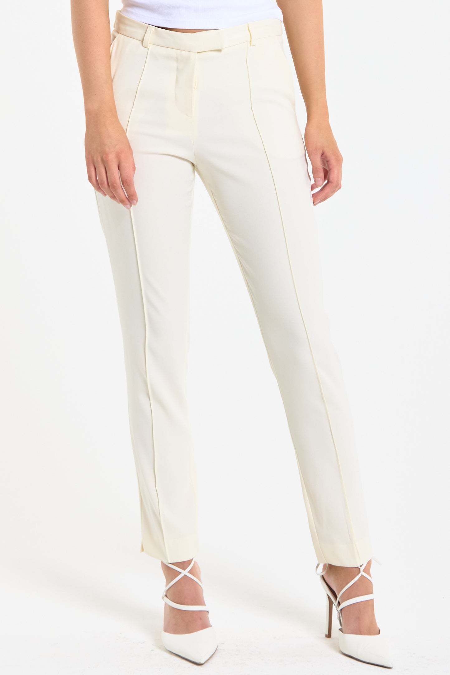 
                  
                    Cream Tailored Slim Fit Trousers
                  
                