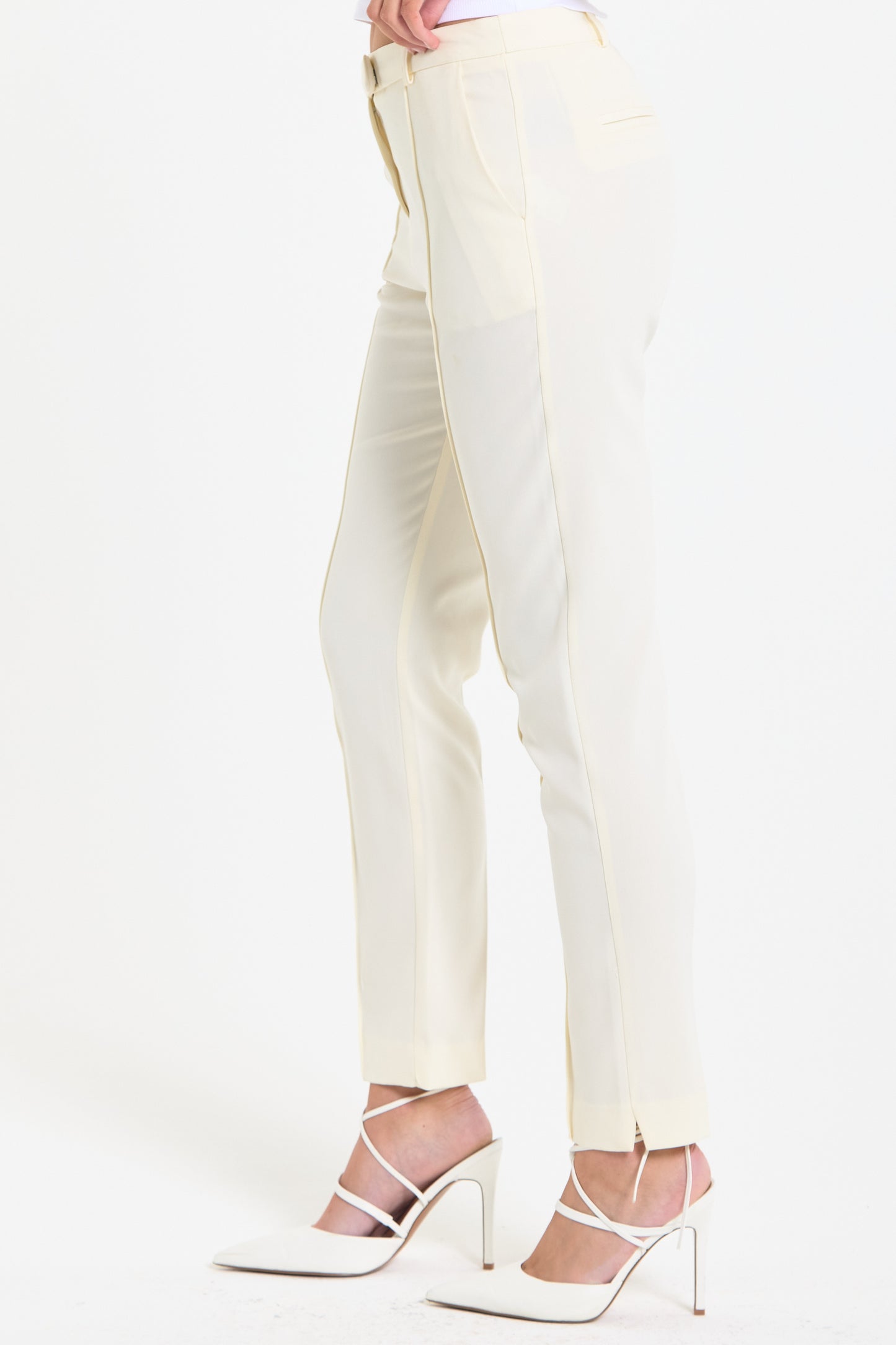 
                  
                    Cream Tailored Slim Fit Trousers
                  
                