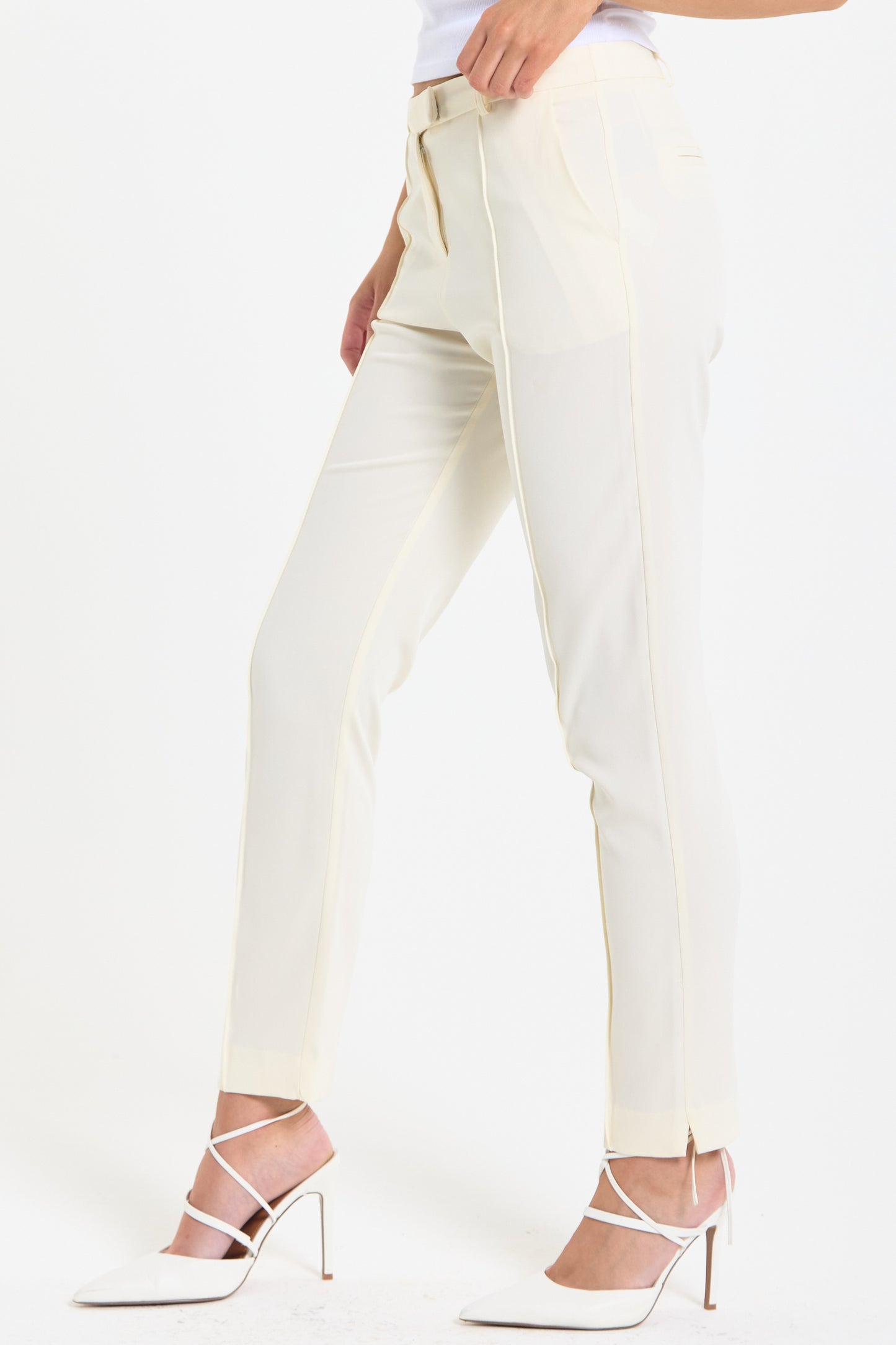 
                  
                    Cream Tailored Slim Fit Trousers
                  
                