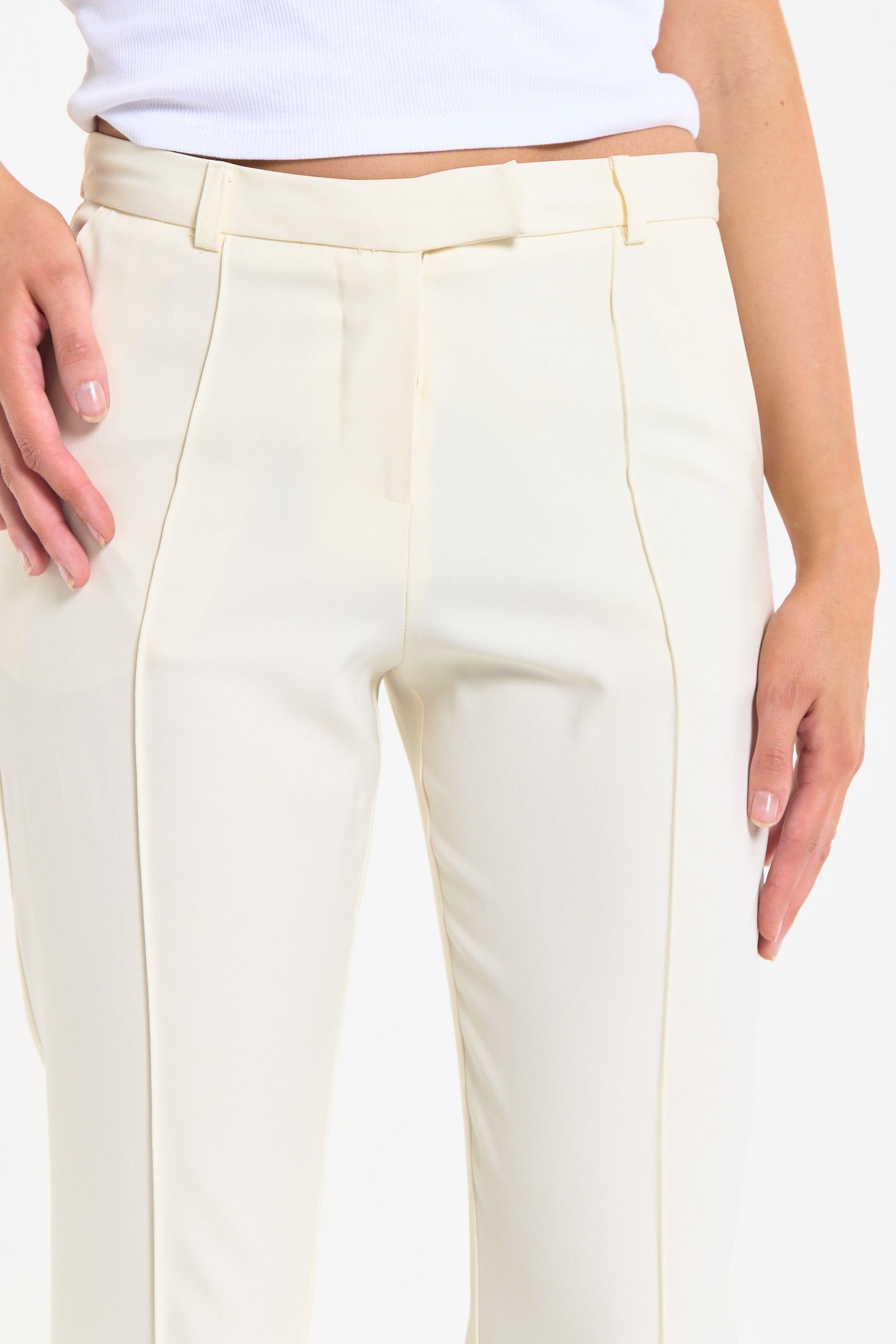 
                  
                    Cream Tailored Slim Fit Trousers
                  
                