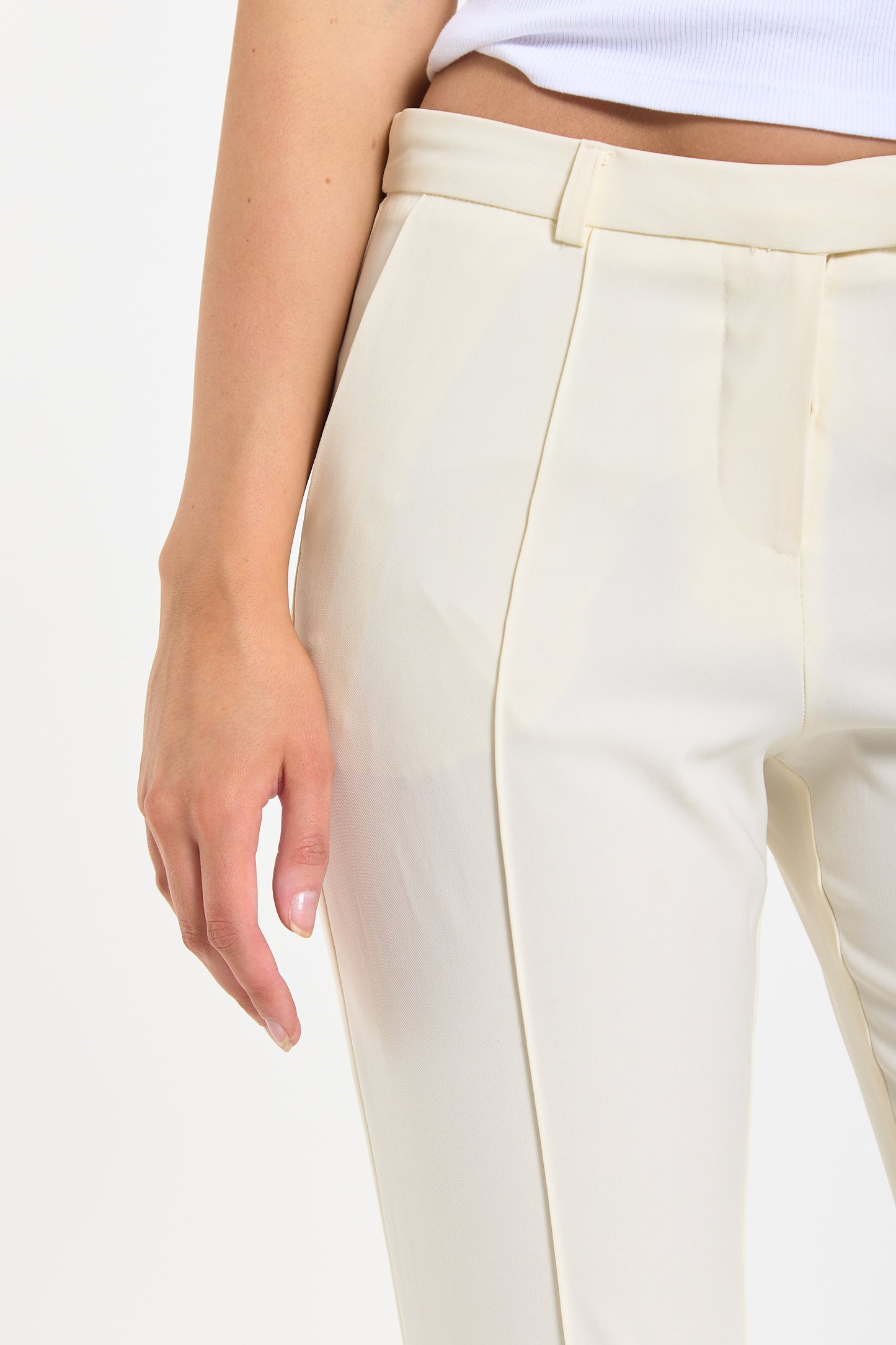 
                  
                    Cream Tailored Slim Fit Trousers
                  
                