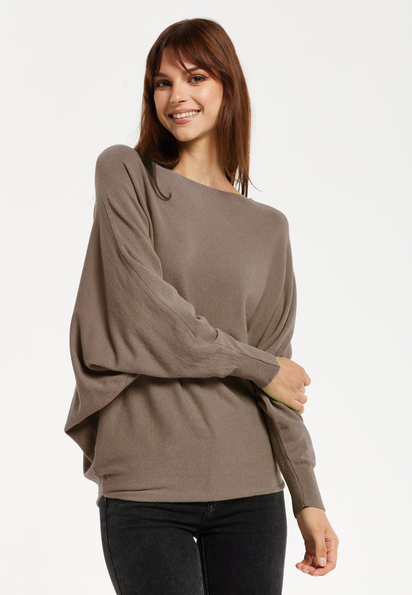 
                  
                    Liquorish Back Pearl-Button Detail Jumper Brown
                  
                