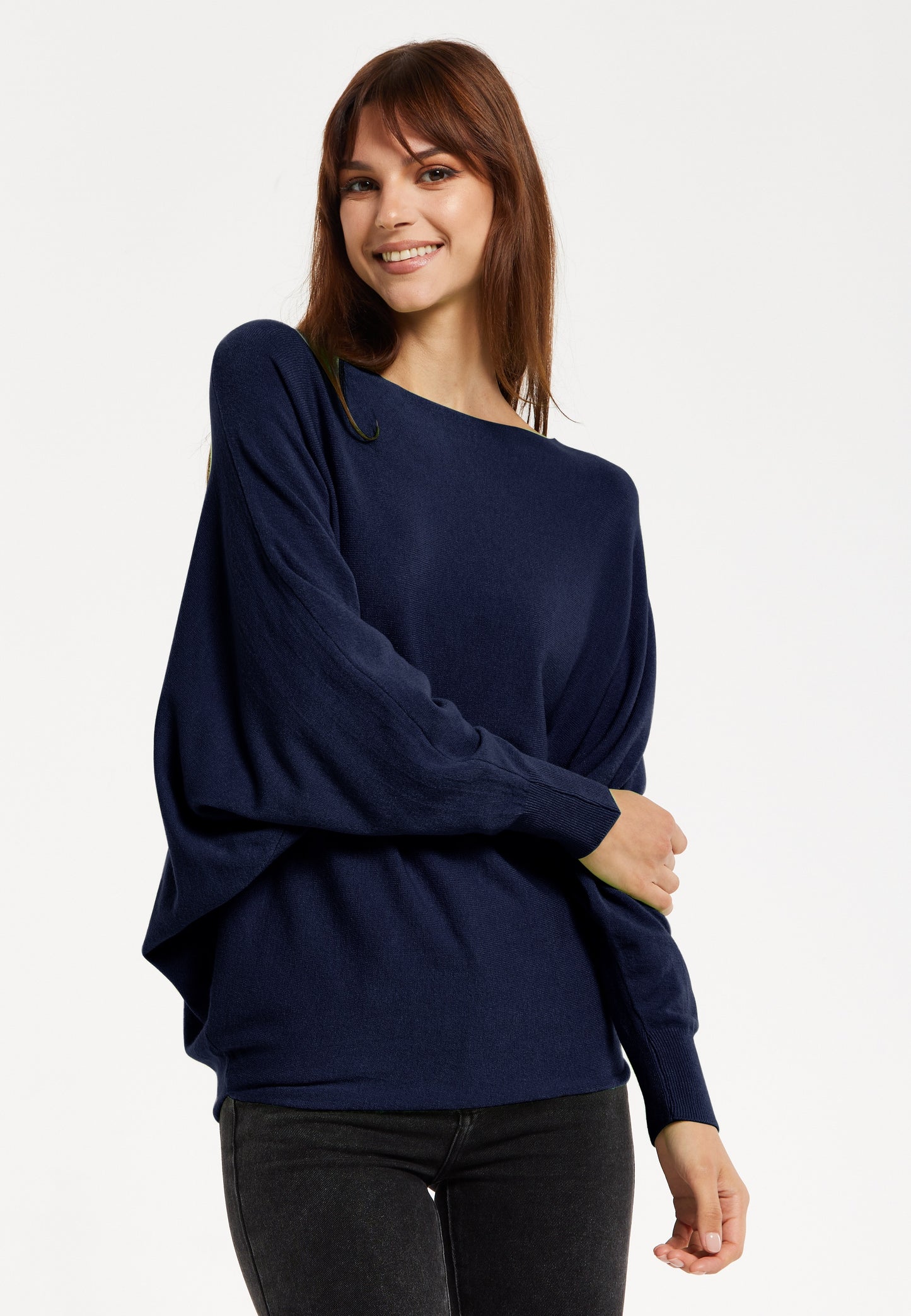 
                  
                    Liquorish Back Pearl-Button Detail Jumper Navy
                  
                