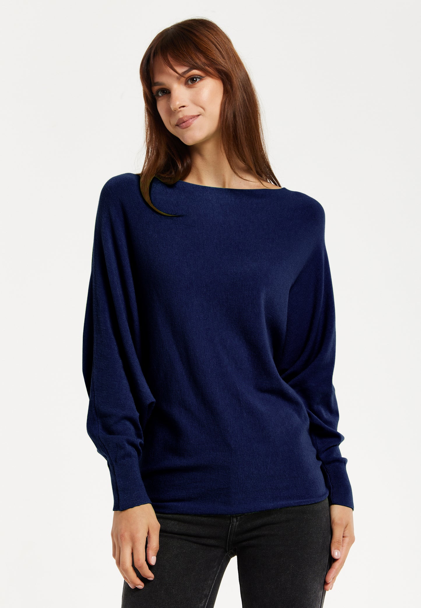 
                  
                    Liquorish Back Pearl-Button Detail Jumper Navy
                  
                