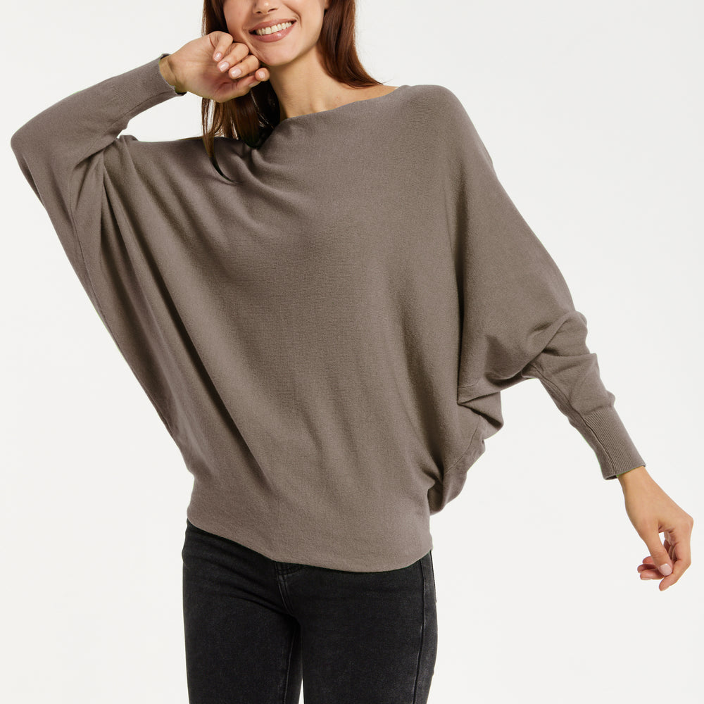 
                  
                    Liquorish Back Pearl-Button Detail Jumper Brown
                  
                