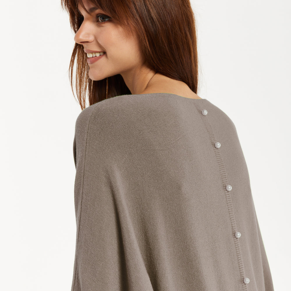 
                  
                    Liquorish Back Pearl-Button Detail Jumper Brown
                  
                