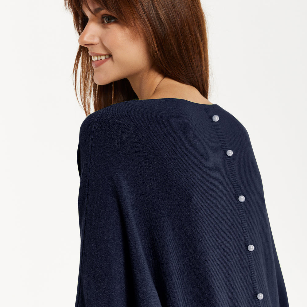 
                  
                    Liquorish Back Pearl-Button Detail Jumper Navy
                  
                