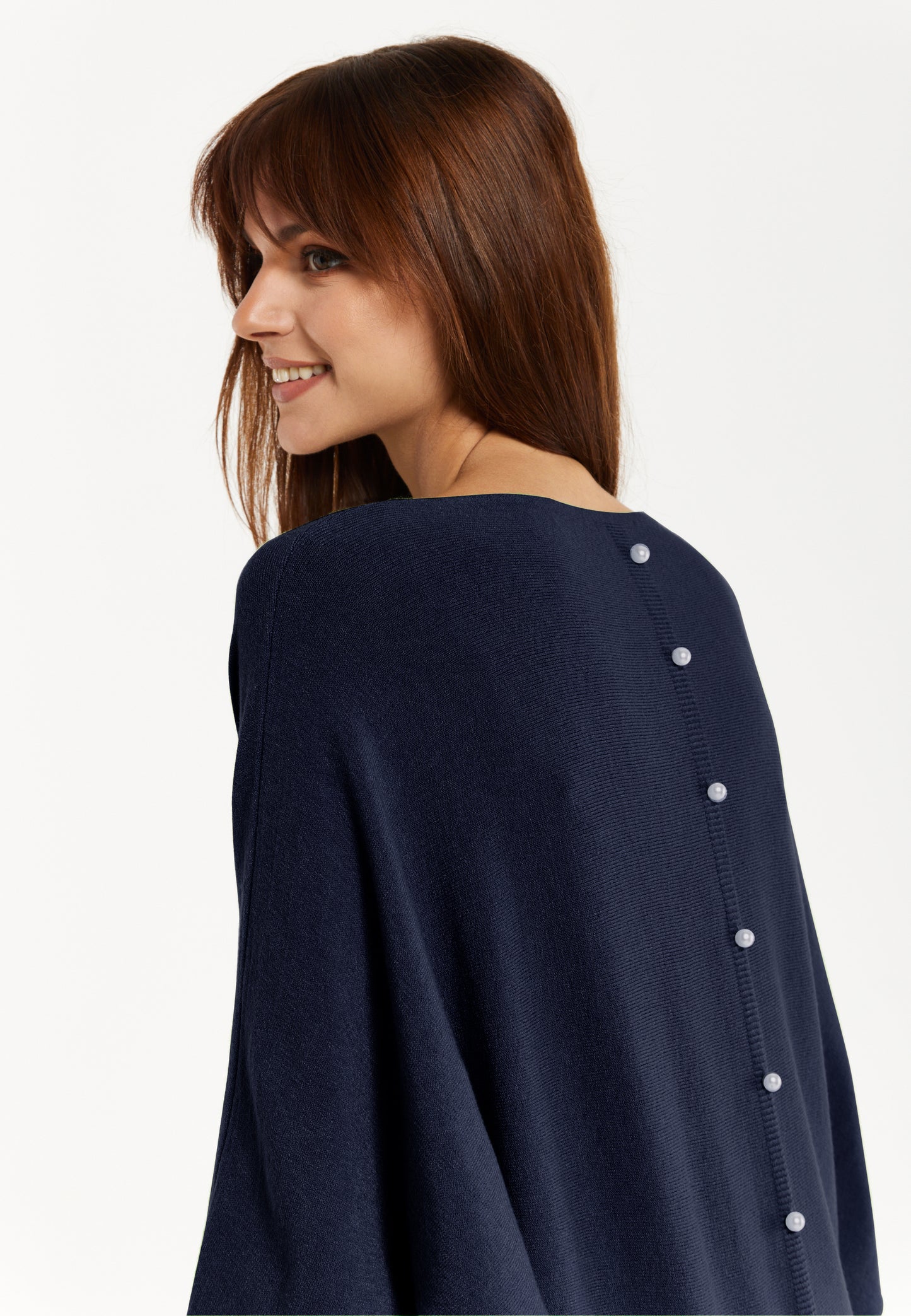 
                  
                    Liquorish Back Pearl-Button Detail Jumper Navy
                  
                