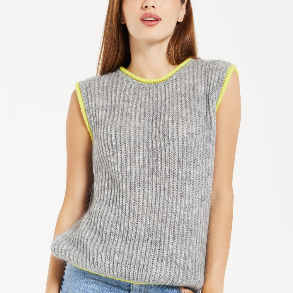 
                  
                    Liquorish Super Soft Sleeveless Ribbed Knit Sweater Vest - Grey
                  
                