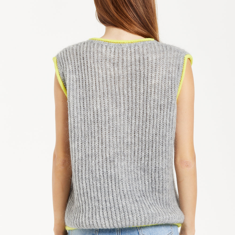 
                  
                    Liquorish Super Soft Sleeveless Ribbed Knit Sweater Vest - Grey
                  
                