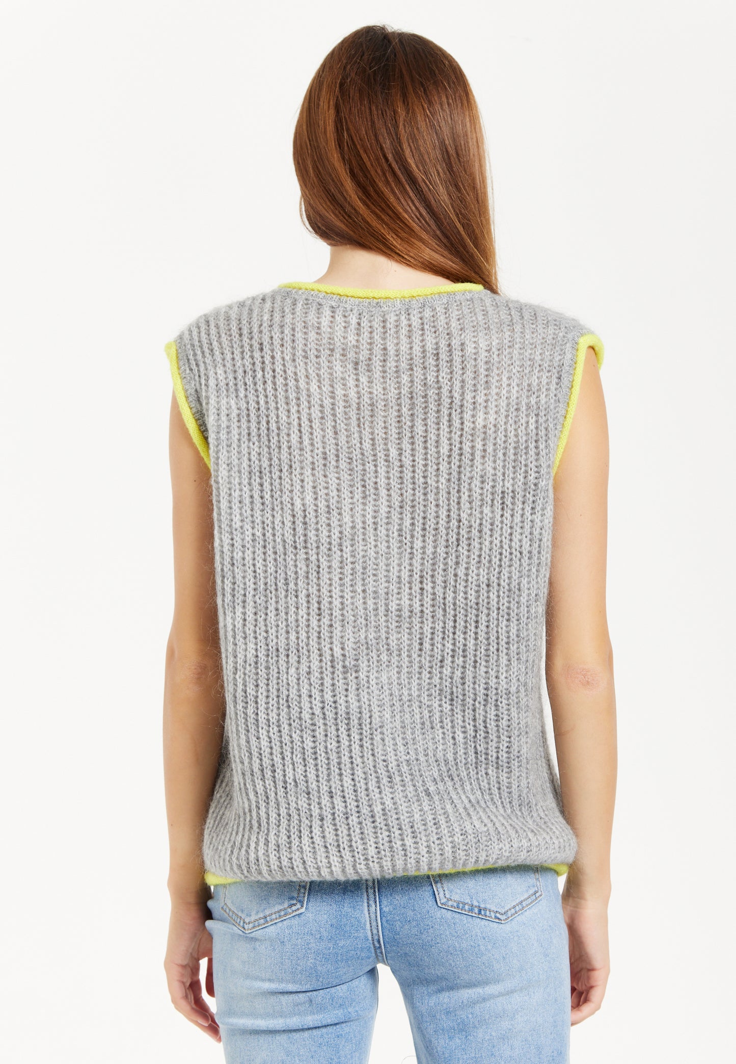 
                  
                    Liquorish Super Soft Sleeveless Ribbed Knit Sweater Vest - Grey
                  
                