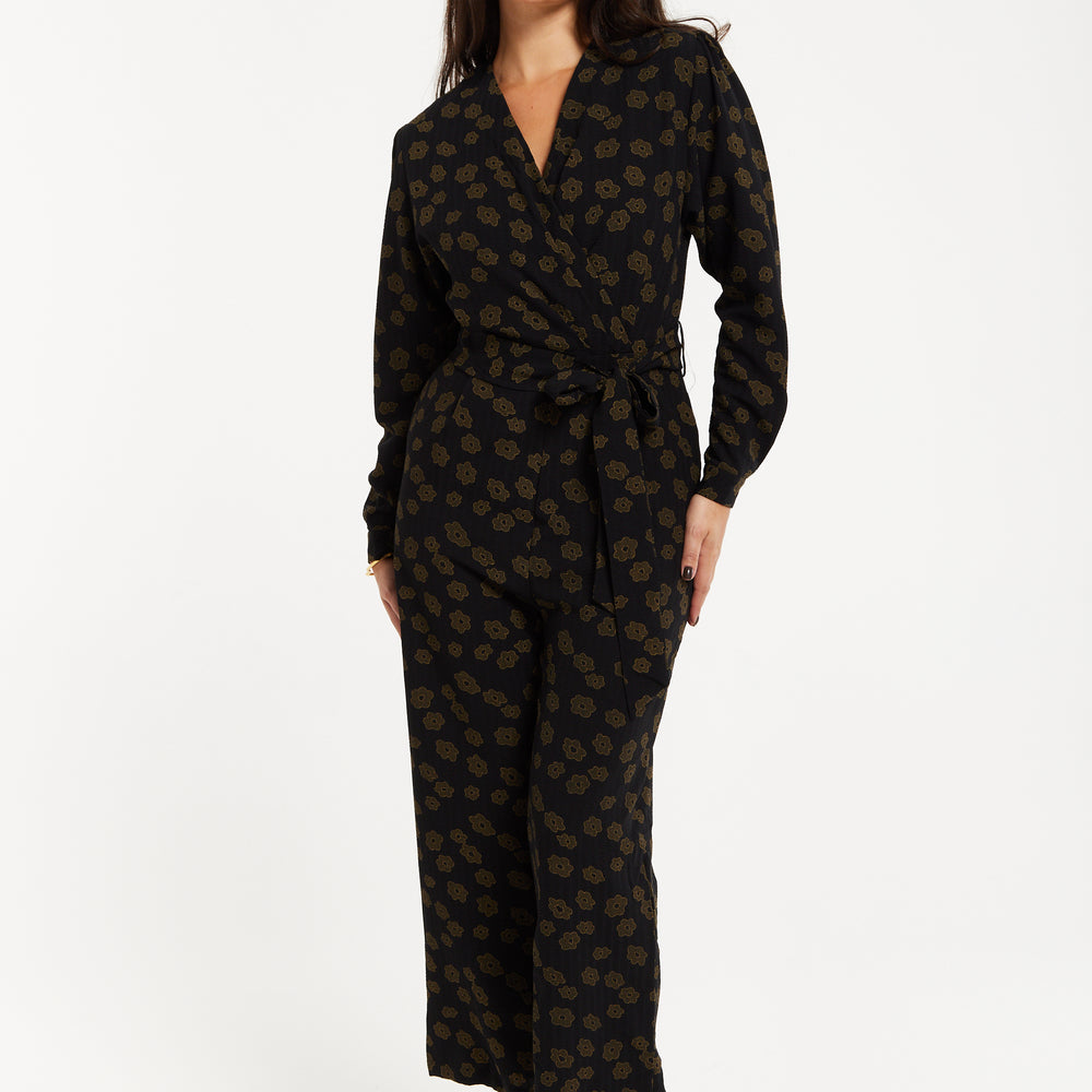 
                  
                    Liquorish Floral Jumpsuit In Black
                  
                