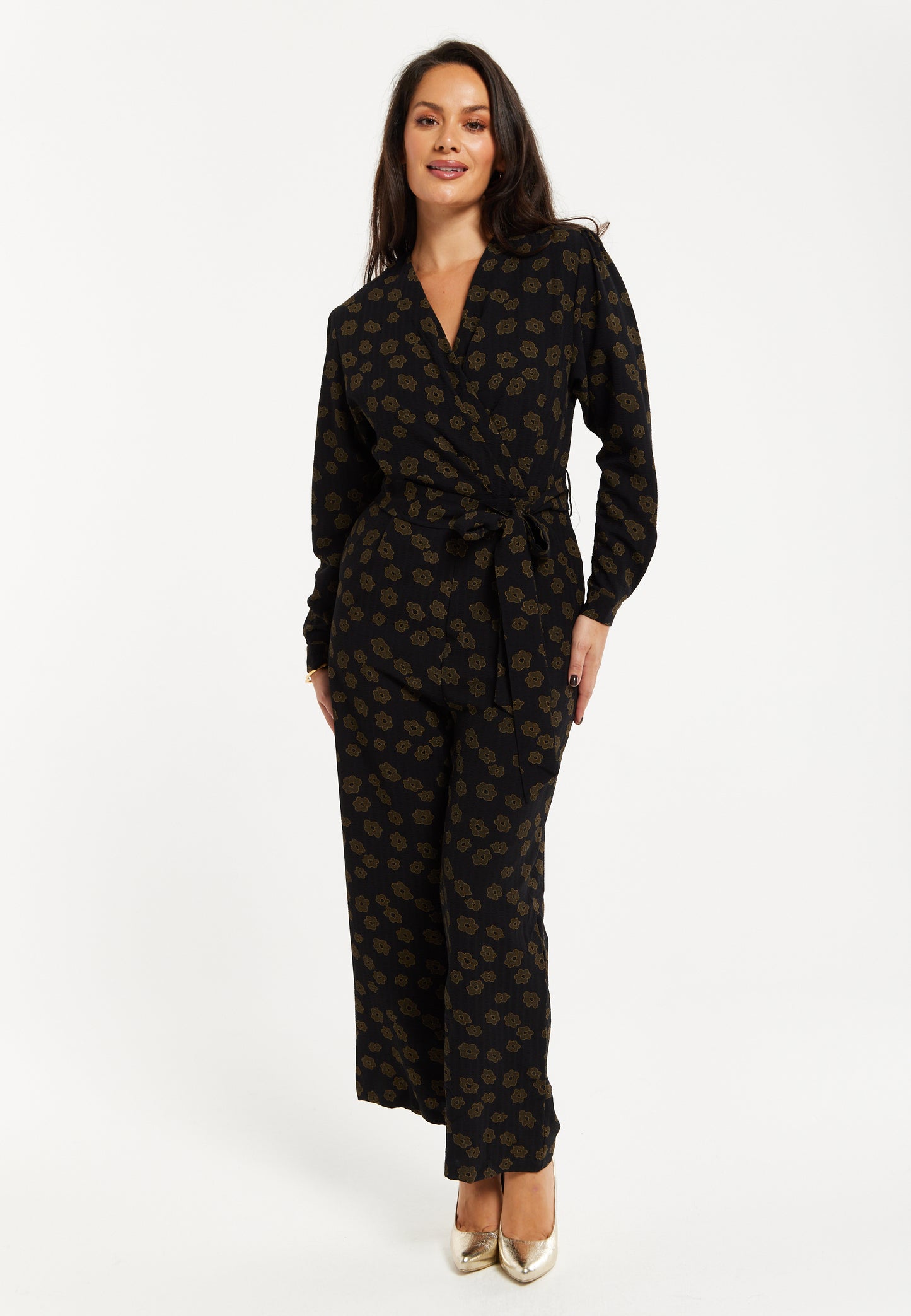 
                  
                    Liquorish Floral Jumpsuit In Black
                  
                