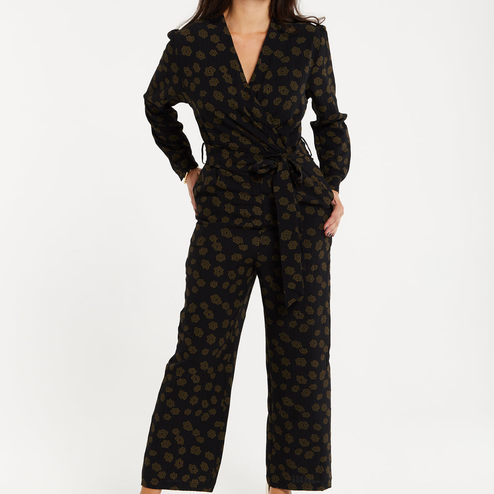 
                  
                    Liquorish Floral Jumpsuit In Black
                  
                