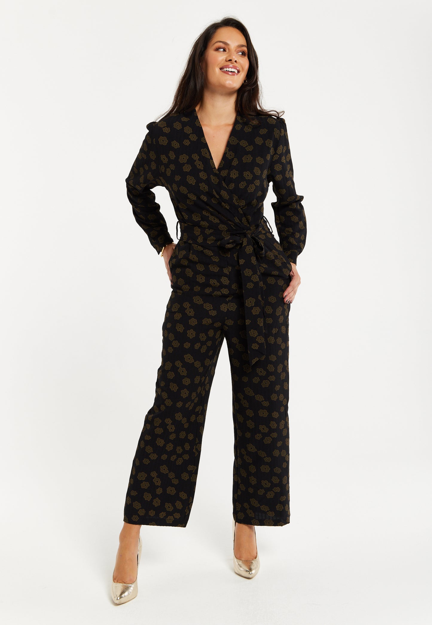 
                  
                    Liquorish Floral Jumpsuit In Black
                  
                