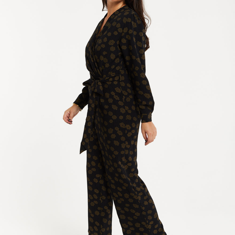 
                  
                    Liquorish Floral Jumpsuit In Black
                  
                