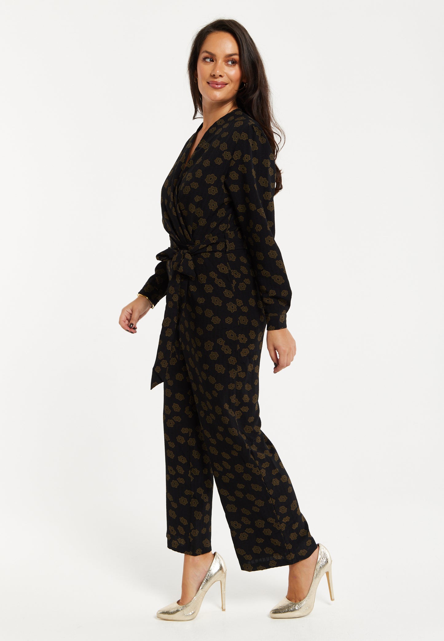 
                  
                    Liquorish Floral Jumpsuit In Black
                  
                