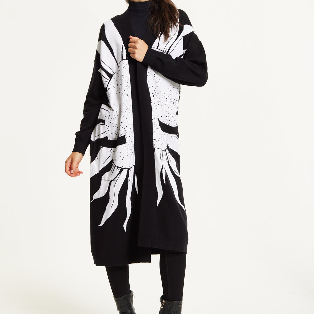 
                  
                    Black Sun Graphic Longline Cardigan
                  
                