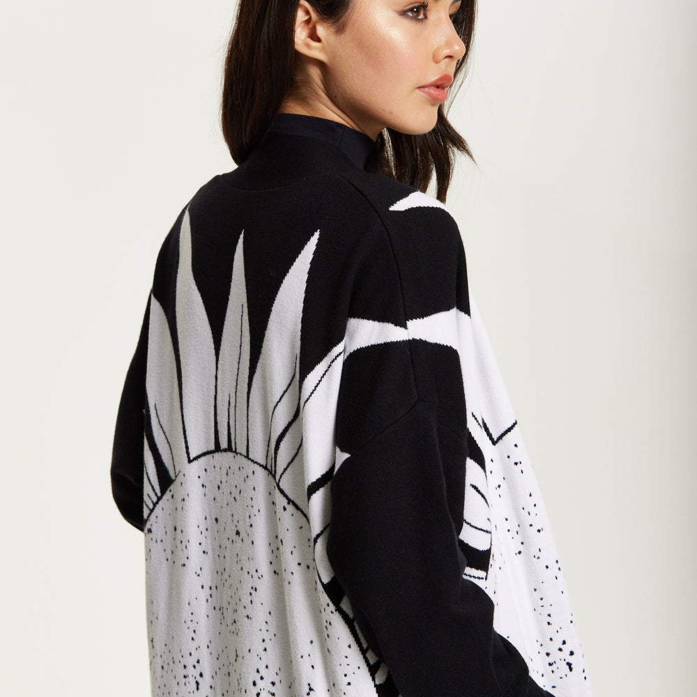 
                  
                    Black Sun Graphic Longline Cardigan
                  
                