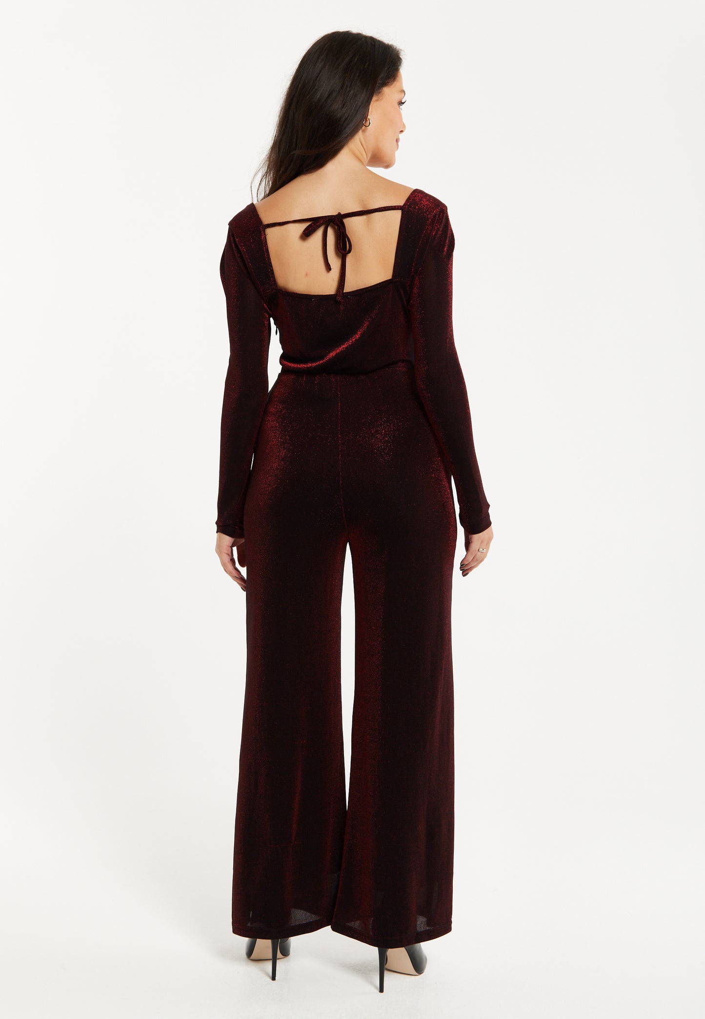 
                  
                    Liquorish Burgundy Cowl Neck Lurex Jumpsuit
                  
                