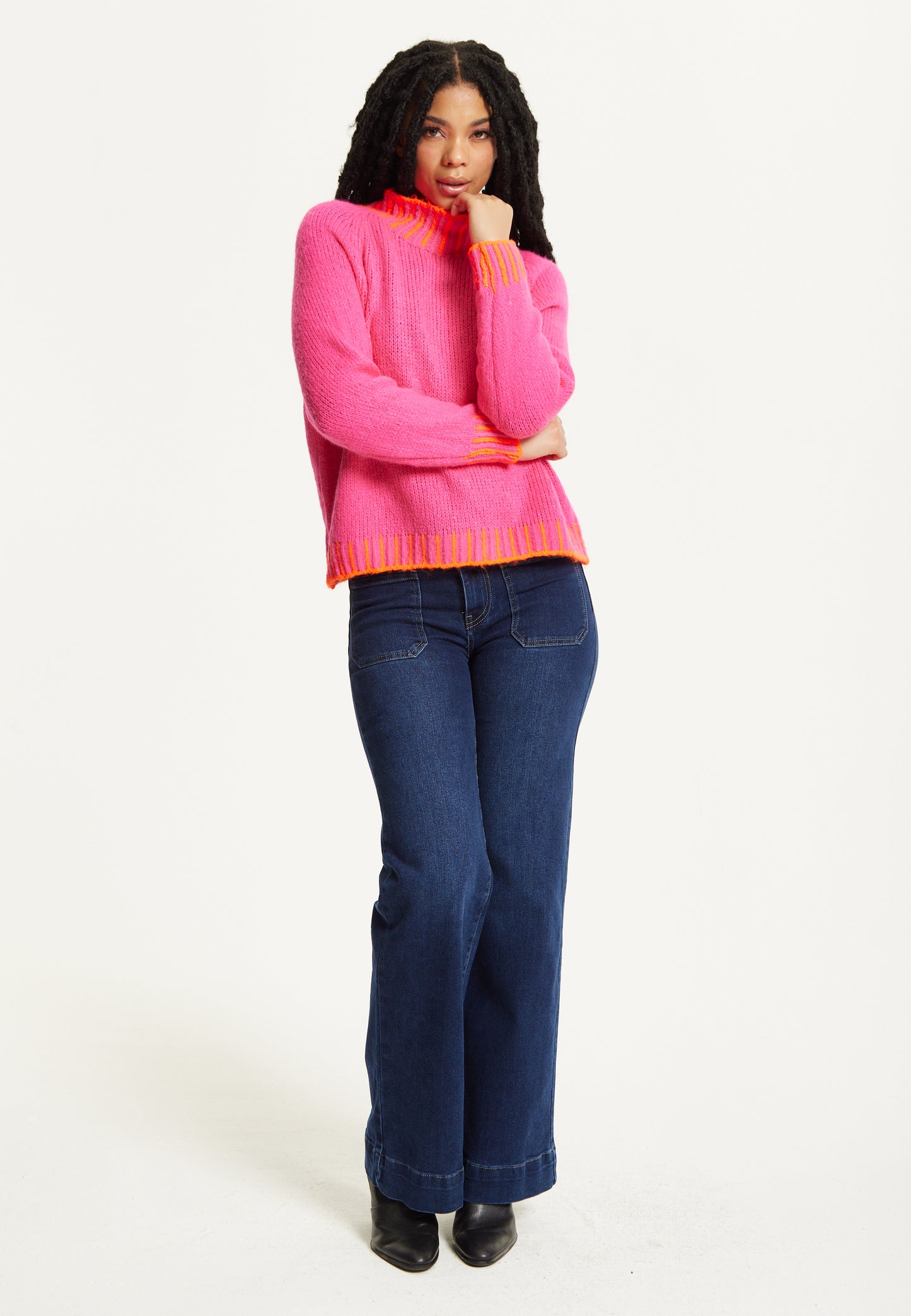 
                  
                    Neon Trim Wool Blend Jumper – Dark Pink
                  
                
