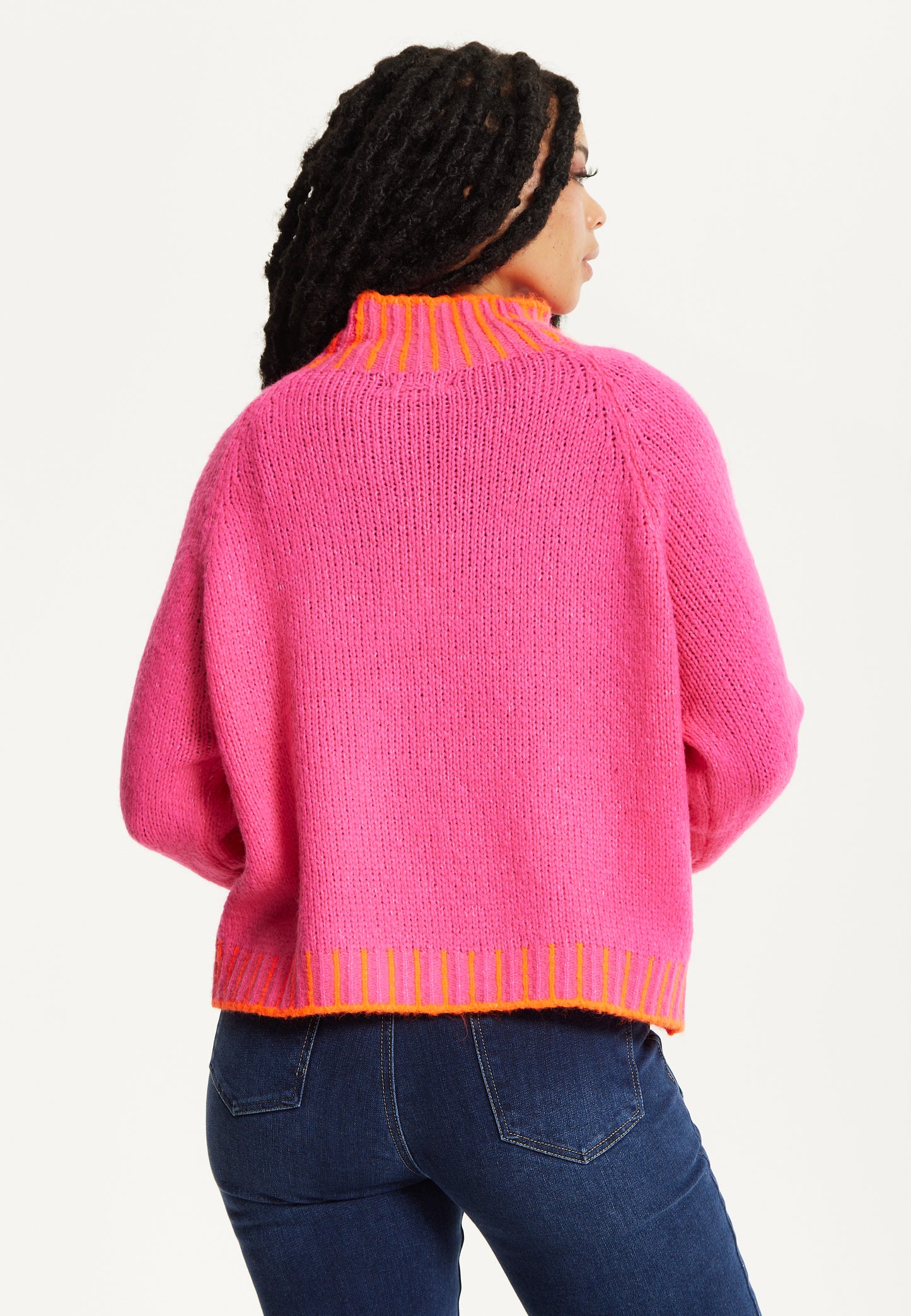 
                  
                    Neon Trim Wool Blend Jumper – Dark Pink
                  
                