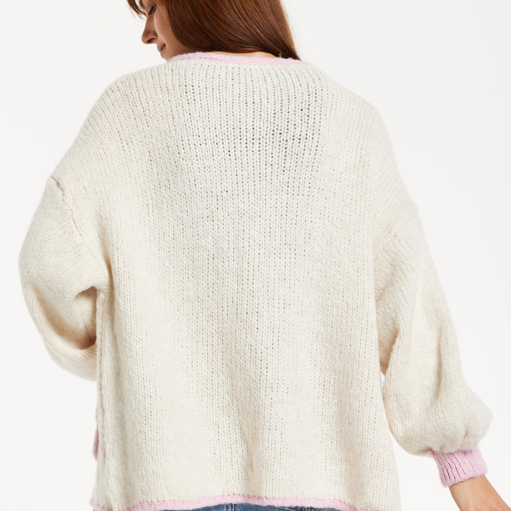 
                  
                    Liquorish Mohair Knitted Cardigan with Pockets in White
                  
                